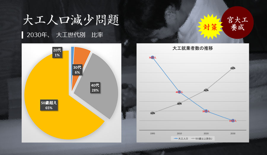 2030大工人口推移・年齢別