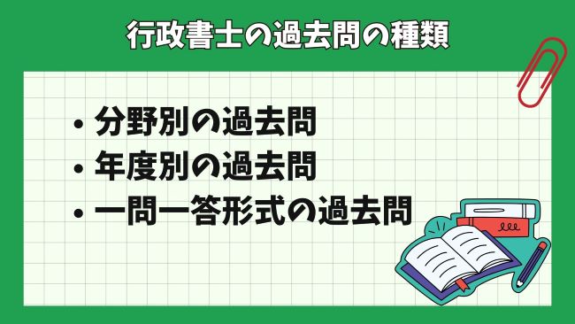 行政書士の過去問の種類と用途