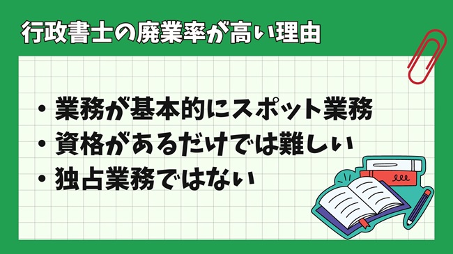 行政書士の廃業率が高い理由