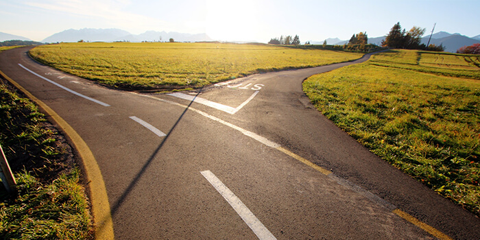 2本に分かれる道