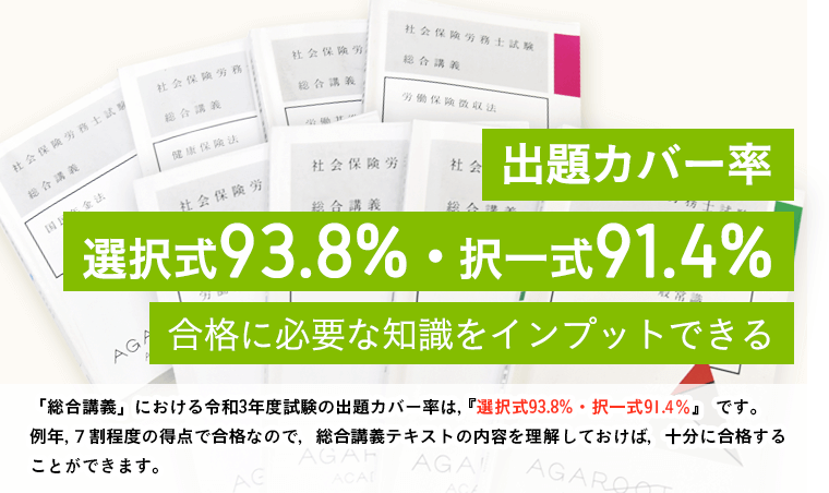 アガルートの社労士のカバー率