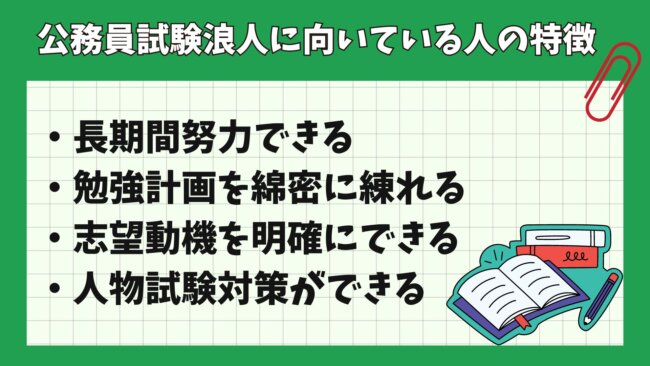 公務員試験浪人に向いている人の特徴