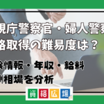 警視庁警察官・婦人警察官資格取得の難易度は？試験情報・年収・給料・報酬相場を分析