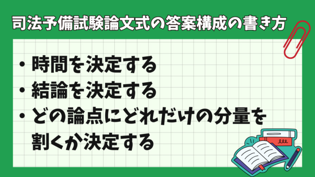 予備試験の論文書き方や解答例についてご紹介！試験直前の勉強法は？ 　答案構成